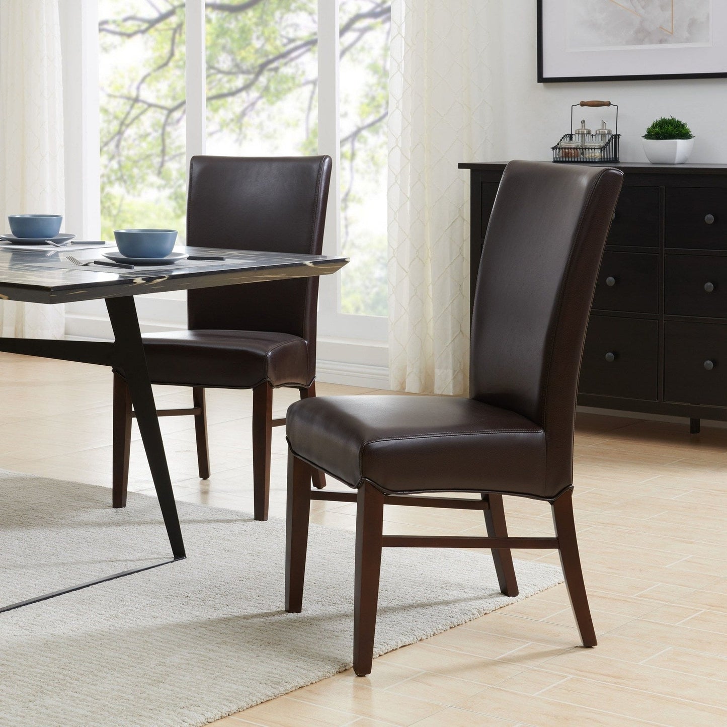 New Pacific Direct Milton Bonded Leather Dining Chair, (Set of 2)  - 268239B-206