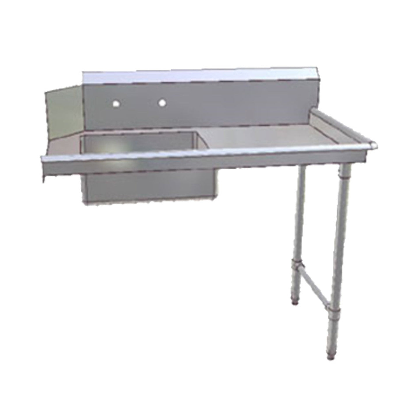 John Boos JDTS-20-48R Soiled Straight 48" W x 30" D Dishtable, Pre-Rinse Sink - JBJDTS2048R