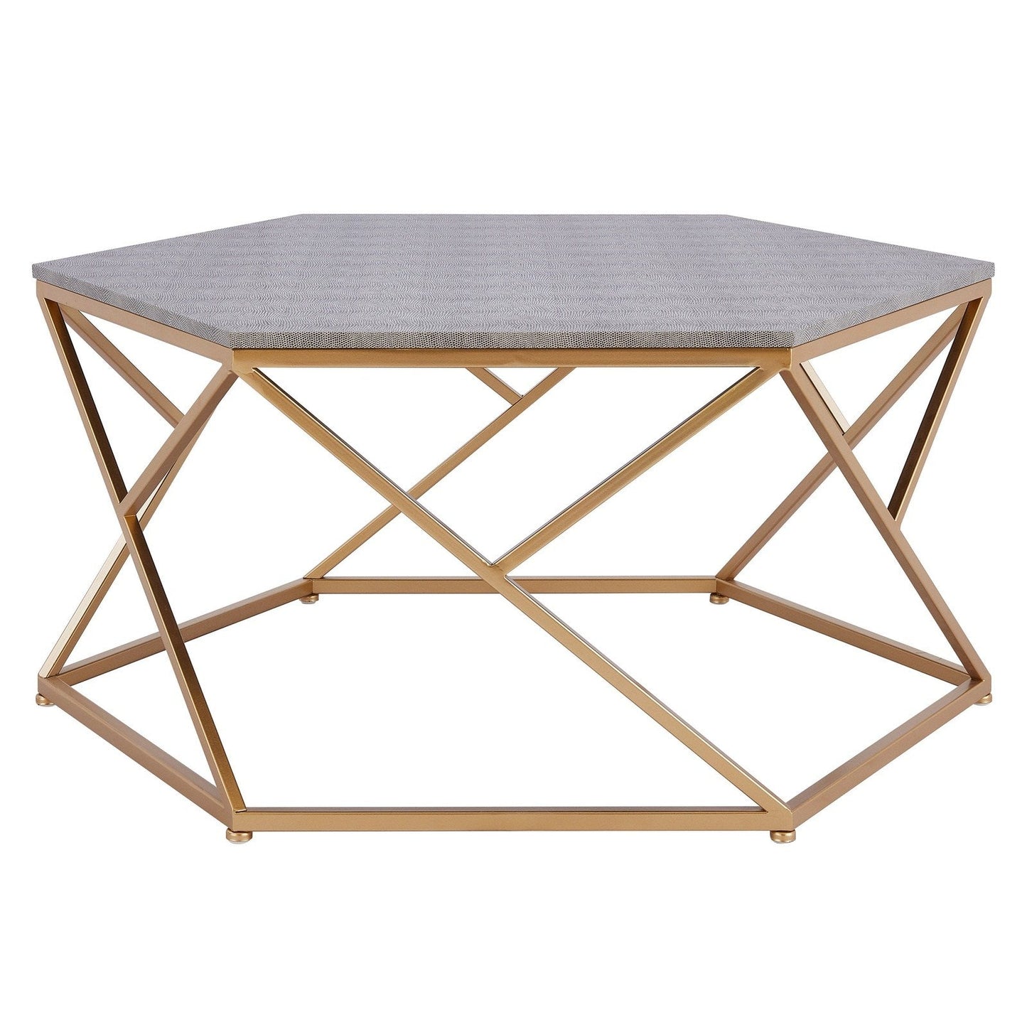 New Pacific Direct Cressa Hexagon Faux Shagreen Coffee Table  - 1600044