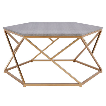 New Pacific Direct Cressa Hexagon Faux Shagreen Coffee Table  - 1600044