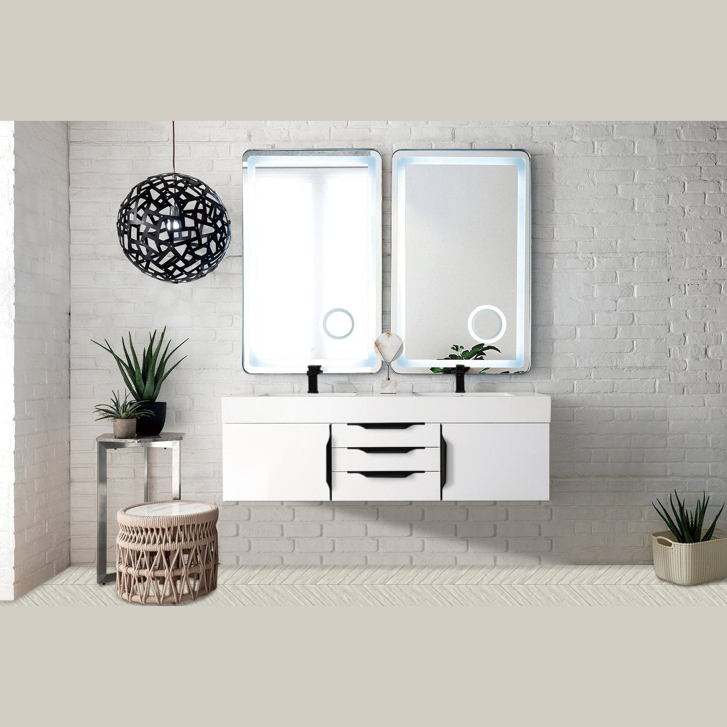 James Martin Vanities Mercer Island 59" Double Vanity - 389-V59D-AGR-G-DGG