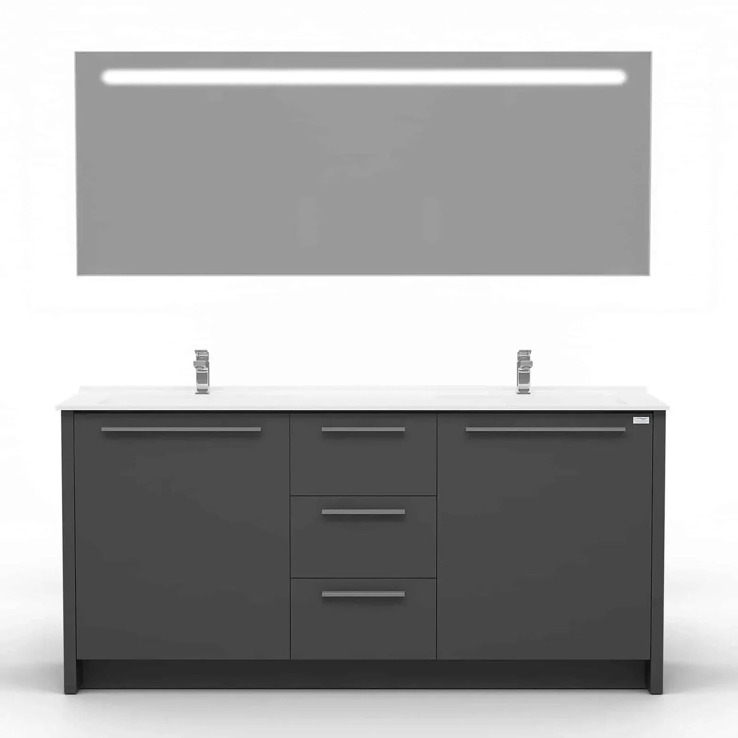 Casa Mare Nona Modern Double Sink Freestanding Bathroom Vanity and Sink Combo - Nona152GG-60