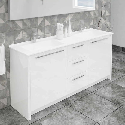Casa Mare Nona Modern Double Sink Freestanding Bathroom Vanity and Sink Combo - Nona152GG-60