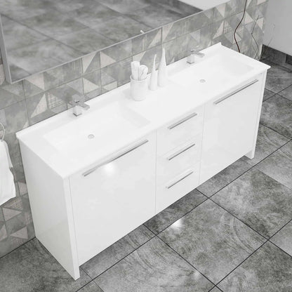 Casa Mare Nona Modern Double Sink Freestanding Bathroom Vanity and Sink Combo - Nona152GG-60