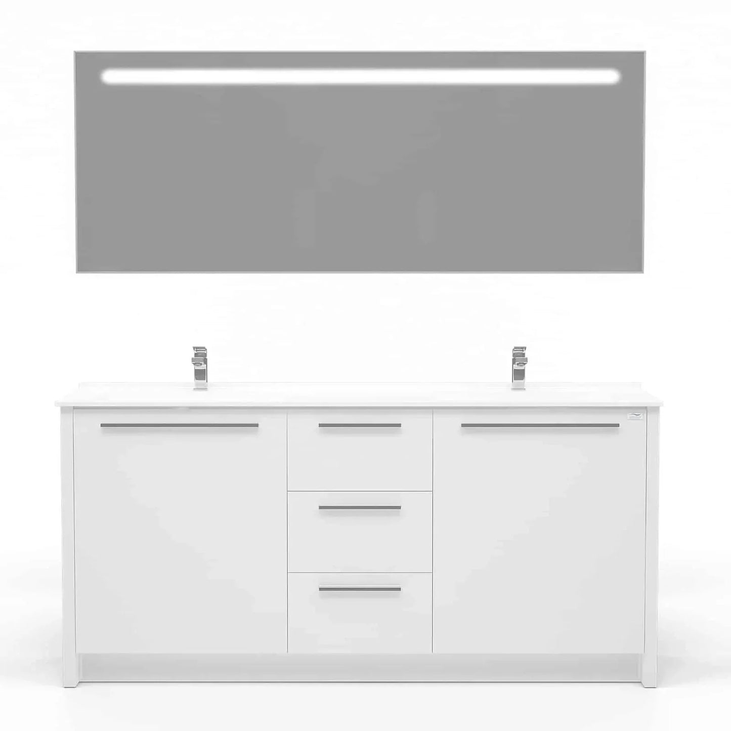 Casa Mare Nona Modern Double Sink Freestanding Bathroom Vanity and Sink Combo - Nona152GG-60
