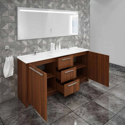Casa Mare Nona Modern Double Sink Freestanding Bathroom Vanity and Sink Combo - Nona152GG-60