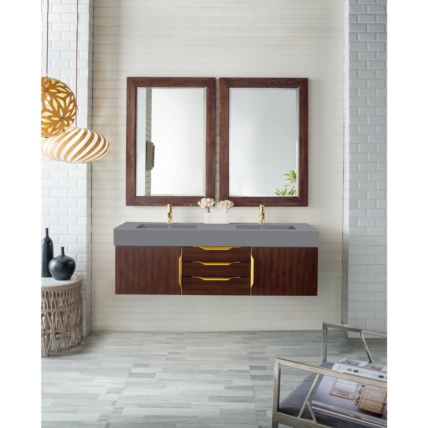 James Martin Vanities Mercer Island 59" Double Vanity - 389-V59D-AGR-G-DGG