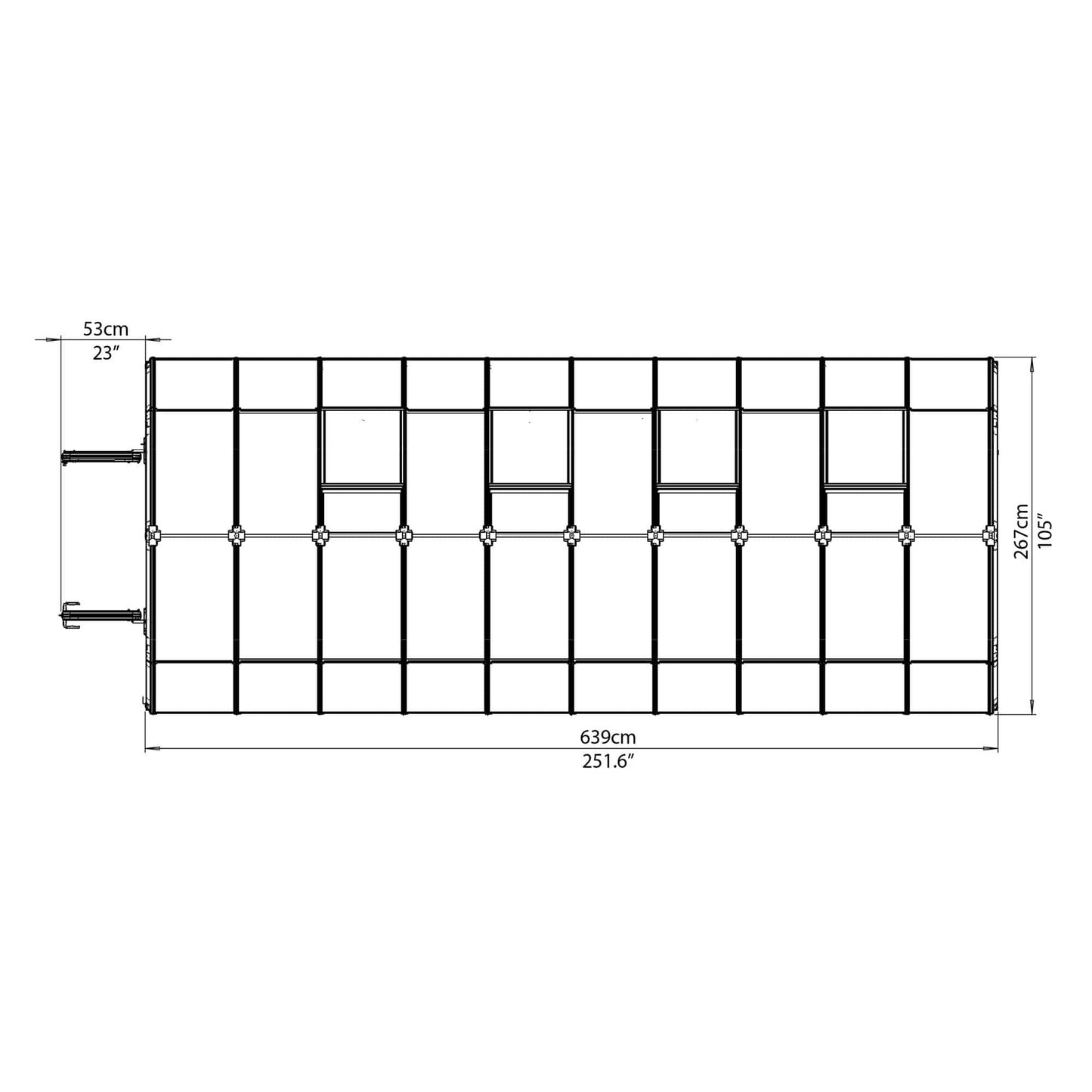 Palram - Canopia | Grand Gardener Greenhouse Kit - 8 Ft Wide - Green - 6mm Twin-wall Polycarbonate Glazing - HG7208