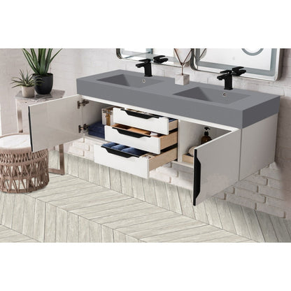 James Martin Vanities Mercer Island 59" Double Vanity - 389-V59D-AGR-G-DGG