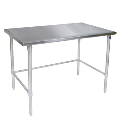John Boos ST6R5-2496SBK Open Base 96" W x 24" D Stainless Steel Work Table - JBST6R52496SBK