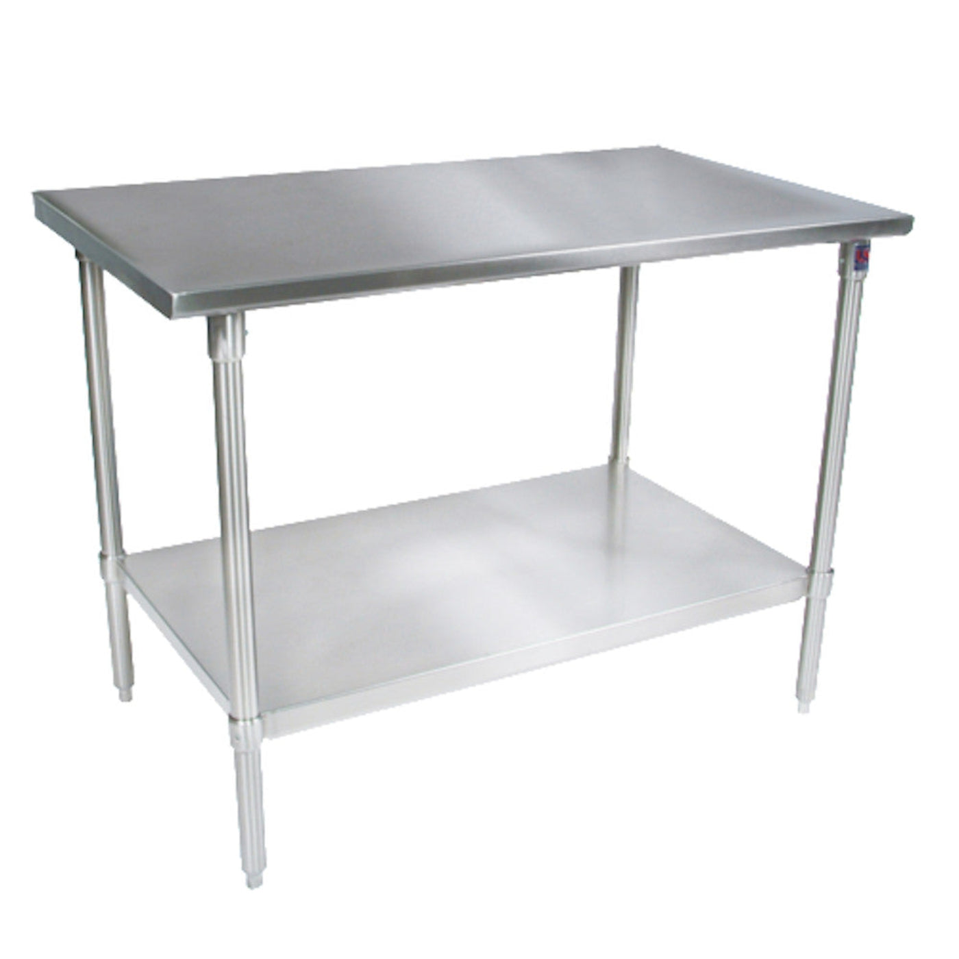 John Boos ST6-3648SSK 48"W x 36"D Stainless Steel Work Table, Adjust. Undershelf - JBST63648SSK
