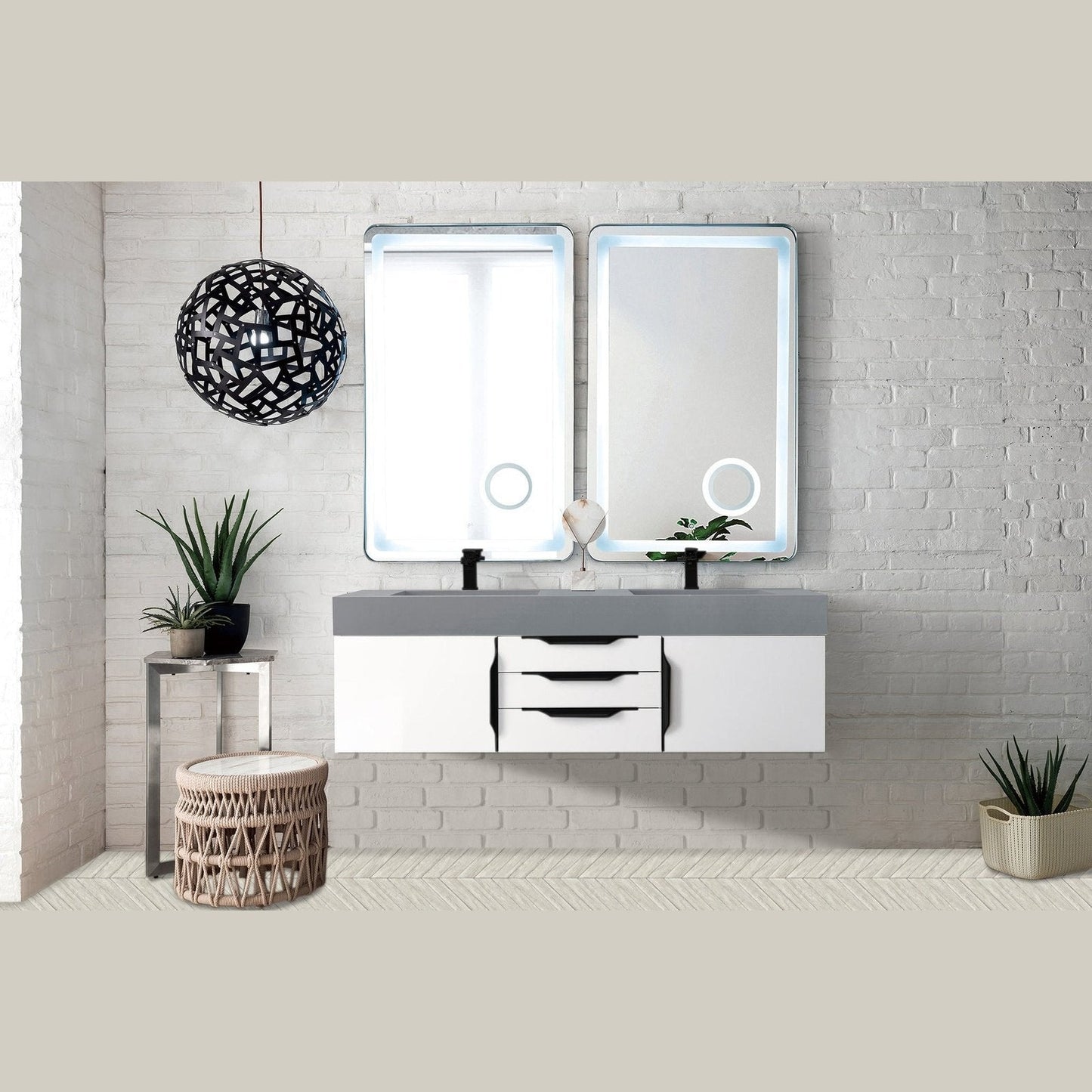 James Martin Vanities Mercer Island 59" Double Vanity - 389-V59D-AGR-G-DGG