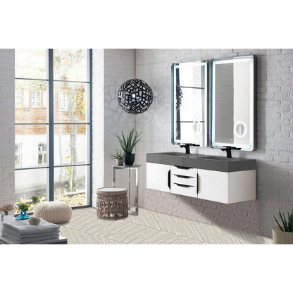 James Martin Vanities Mercer Island 59" Double Vanity - 389-V59D-AGR-G-DGG