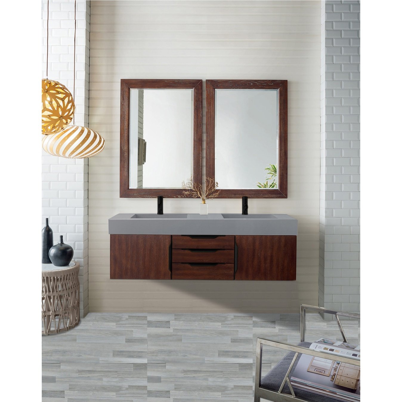James Martin Vanities Mercer Island 59" Double Vanity - 389-V59D-AGR-G-DGG