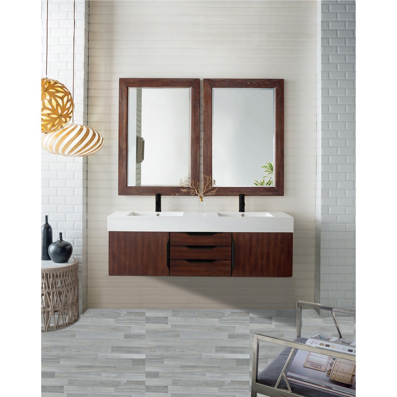 James Martin Vanities Mercer Island 59" Double Vanity - 389-V59D-AGR-G-DGG