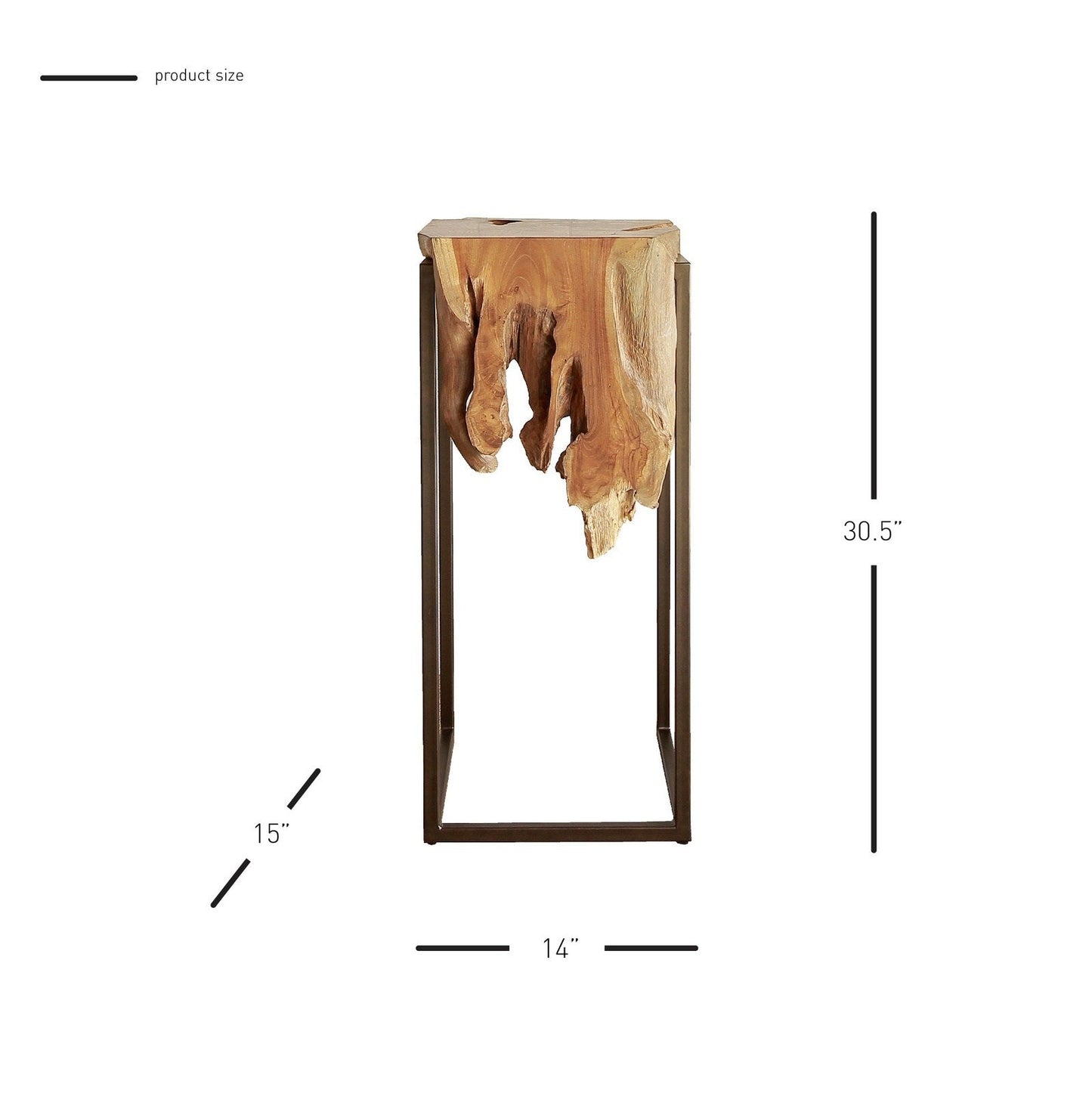 New Pacific Direct Jansen Reclaimed Teak Root High Side/ End Table, Natural  - 9600028