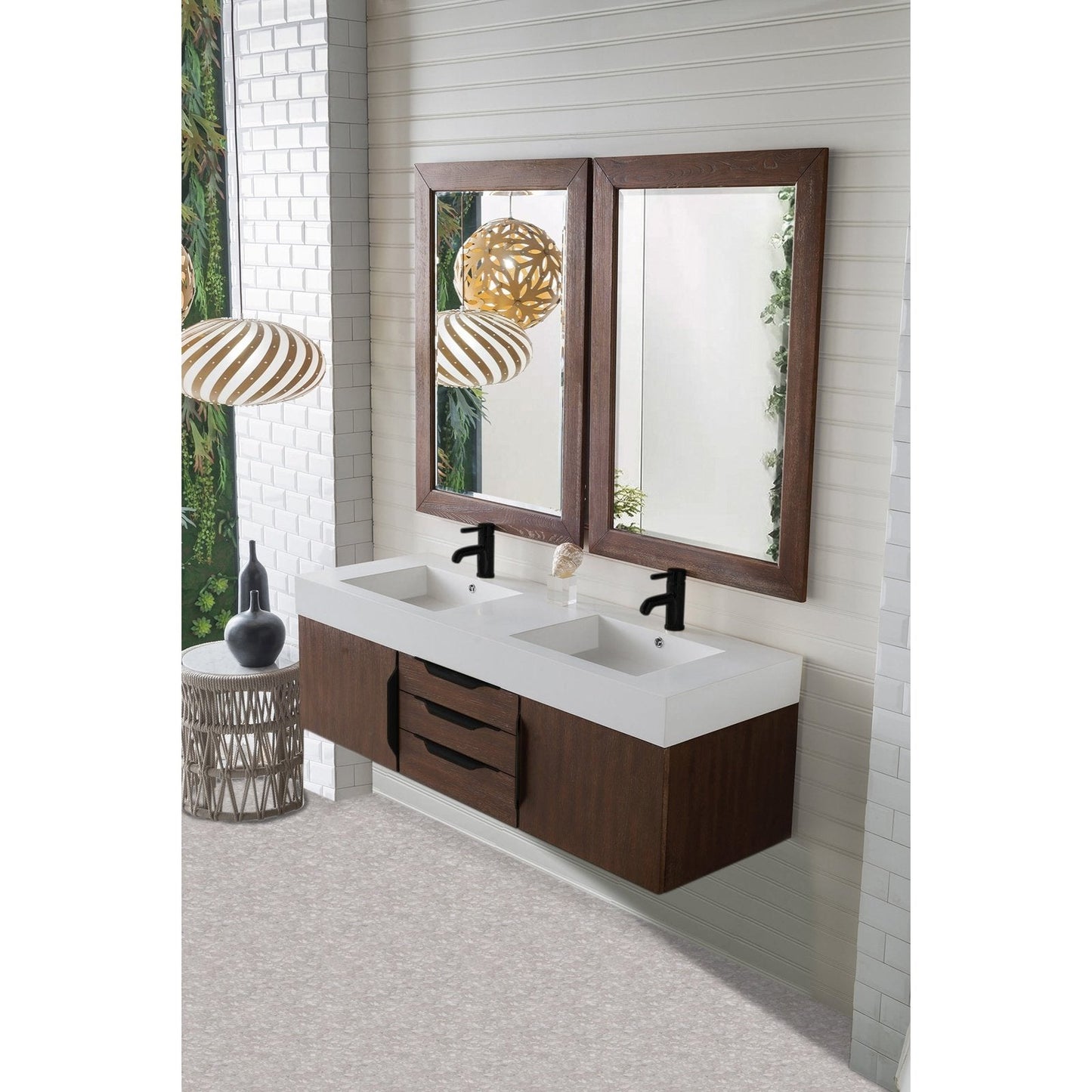 James Martin Vanities Mercer Island 59" Double Vanity - 389-V59D-AGR-G-DGG