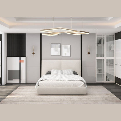 Whiteline Modern Living Eric Queen Bed in Beige Color - BQ2011F