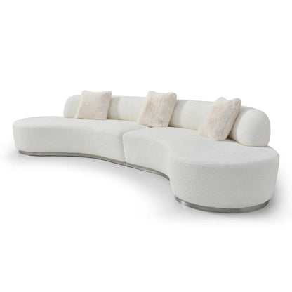 Whiteline Modern Living Perla Curved Sofa - SO2009F-WHT