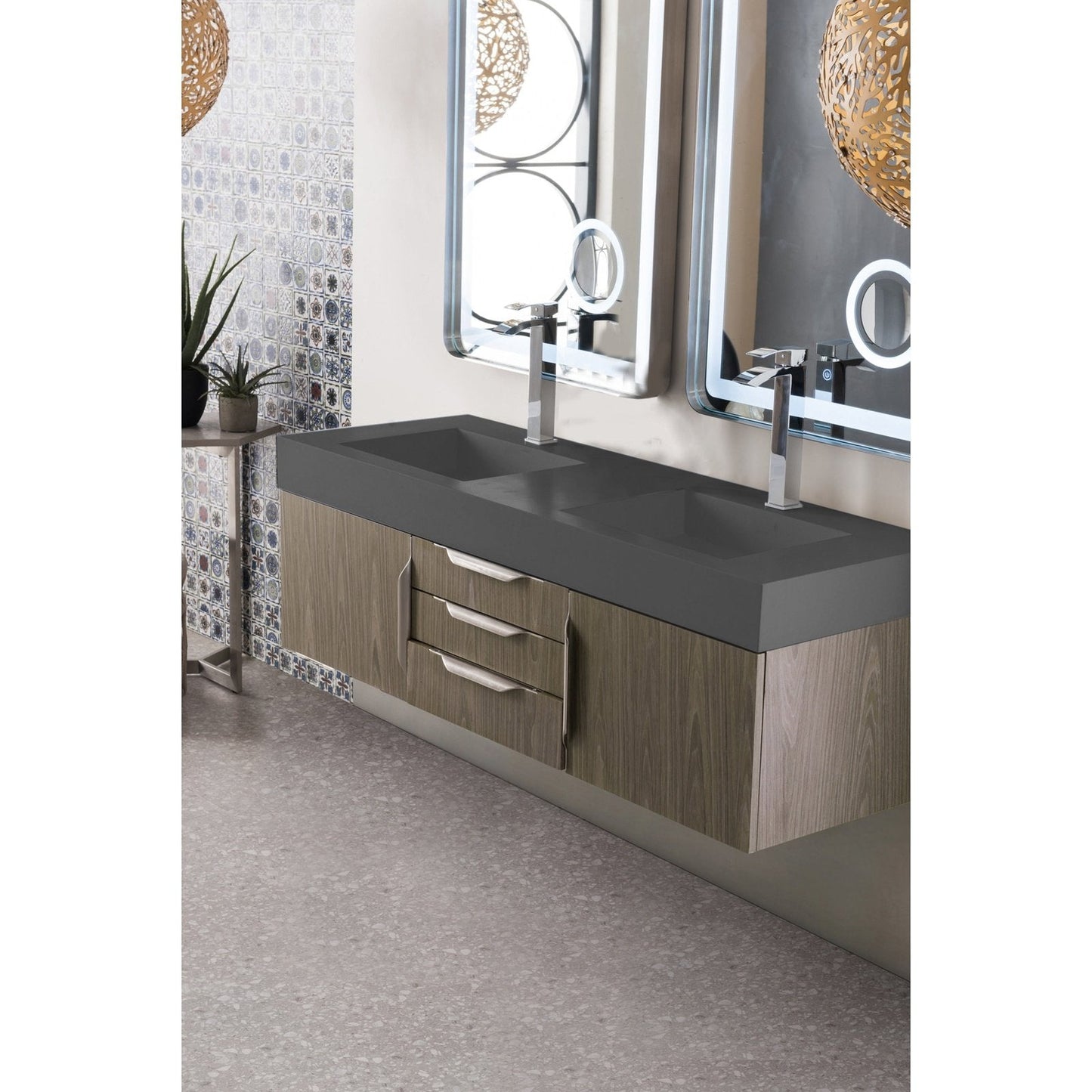 James Martin Vanities Mercer Island 59" Double Vanity - 389-V59D-AGR-G-DGG